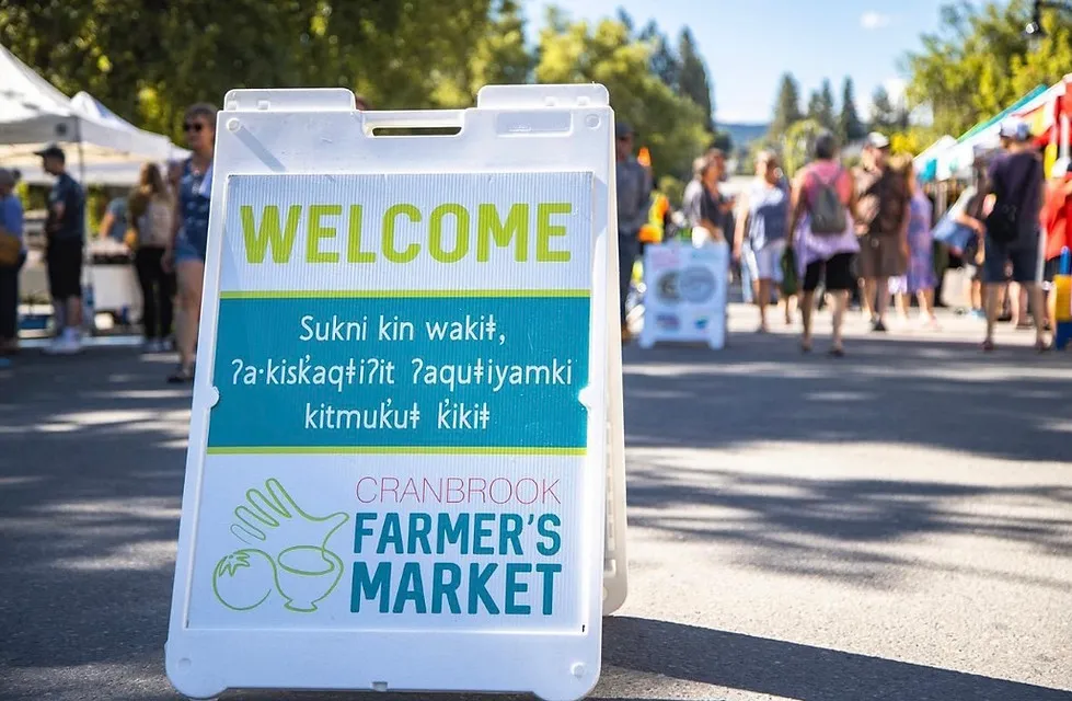 Fresh produce and farm goods displayed at a market stall